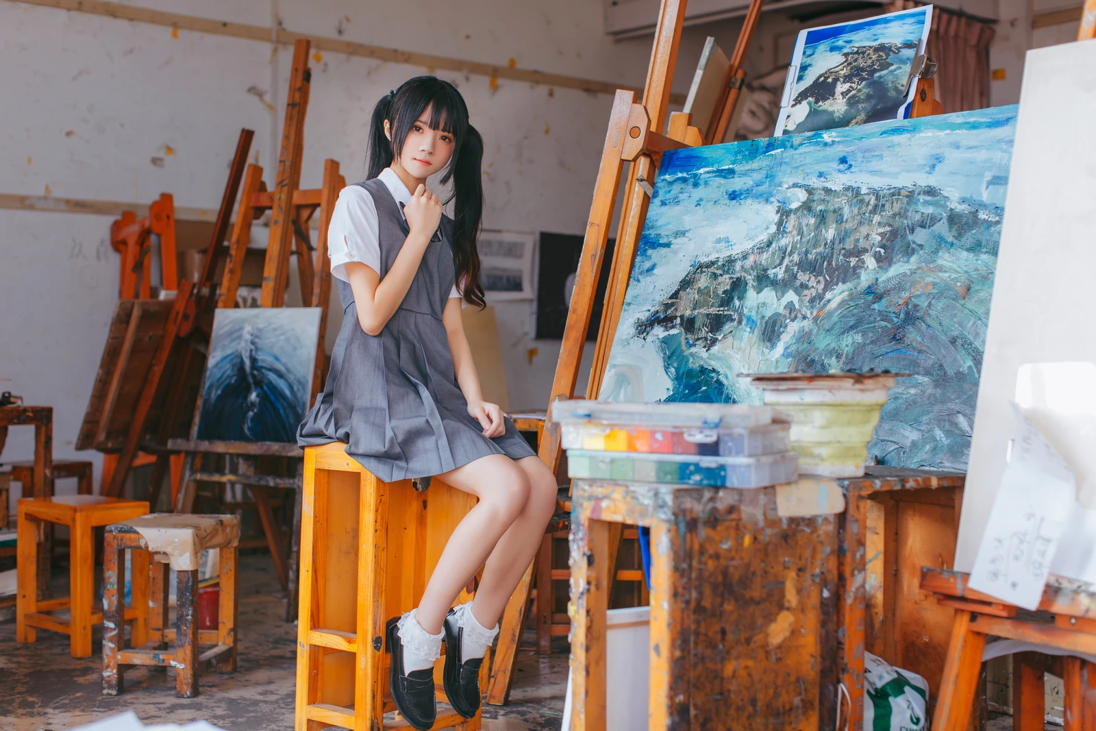 图片[2]-桜桃喵 画室少女 17P-COS世界